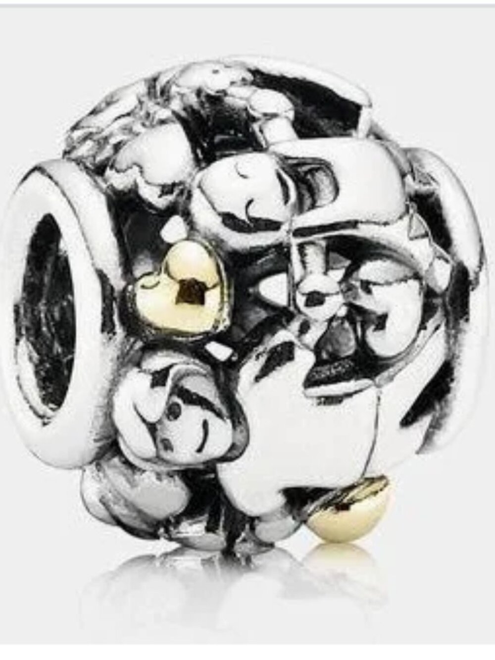 PANDORA Family Forever 14K Gold & Sterling Silver Charm 791040 Retired